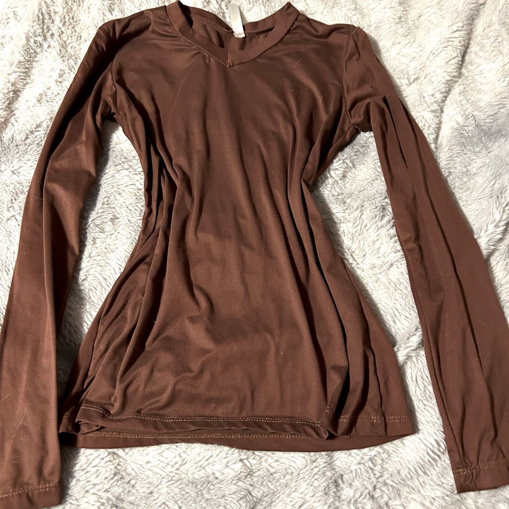 Brown long sleeve top